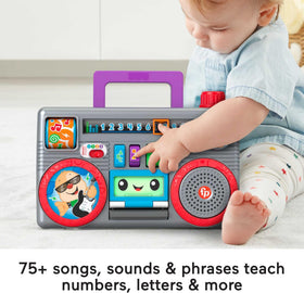 Fisher-Price Laugh and Learn Busy Boombox color and shape learning modes engage toddlers