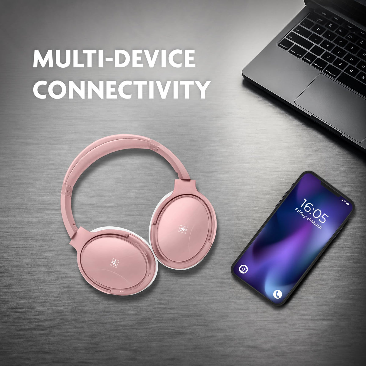 Fisher Pro ANC headphones Bluetooth 5.3 icon indicating stable wireless connection.