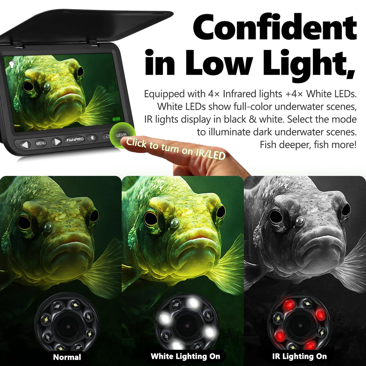 FishPRO 10,000mAh battery supports long ice fishing sessions.