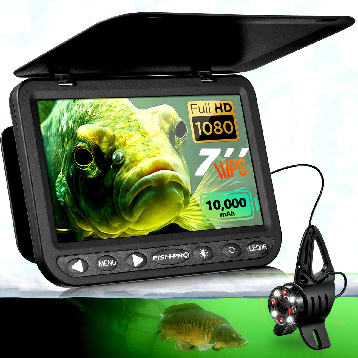 FishPRO 2026 upgrade underwater camera delivers crisp 1080p view for ice fishing.