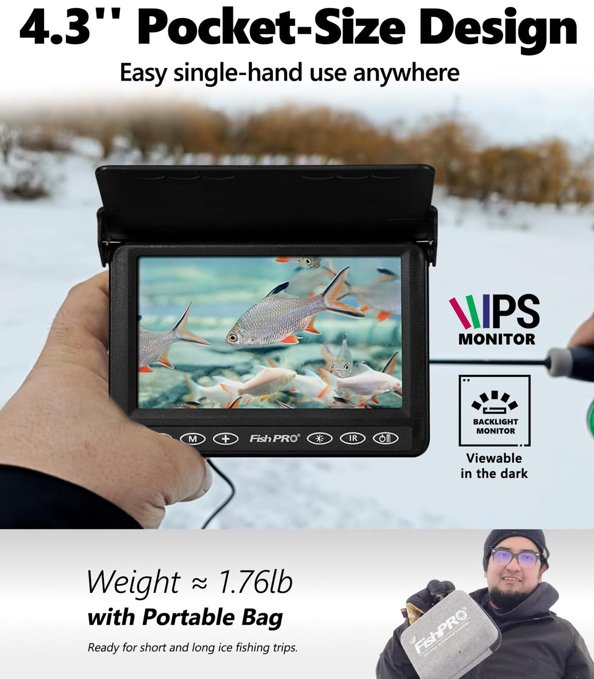 5000mAh USB-C battery sustains all-day fishing sessions