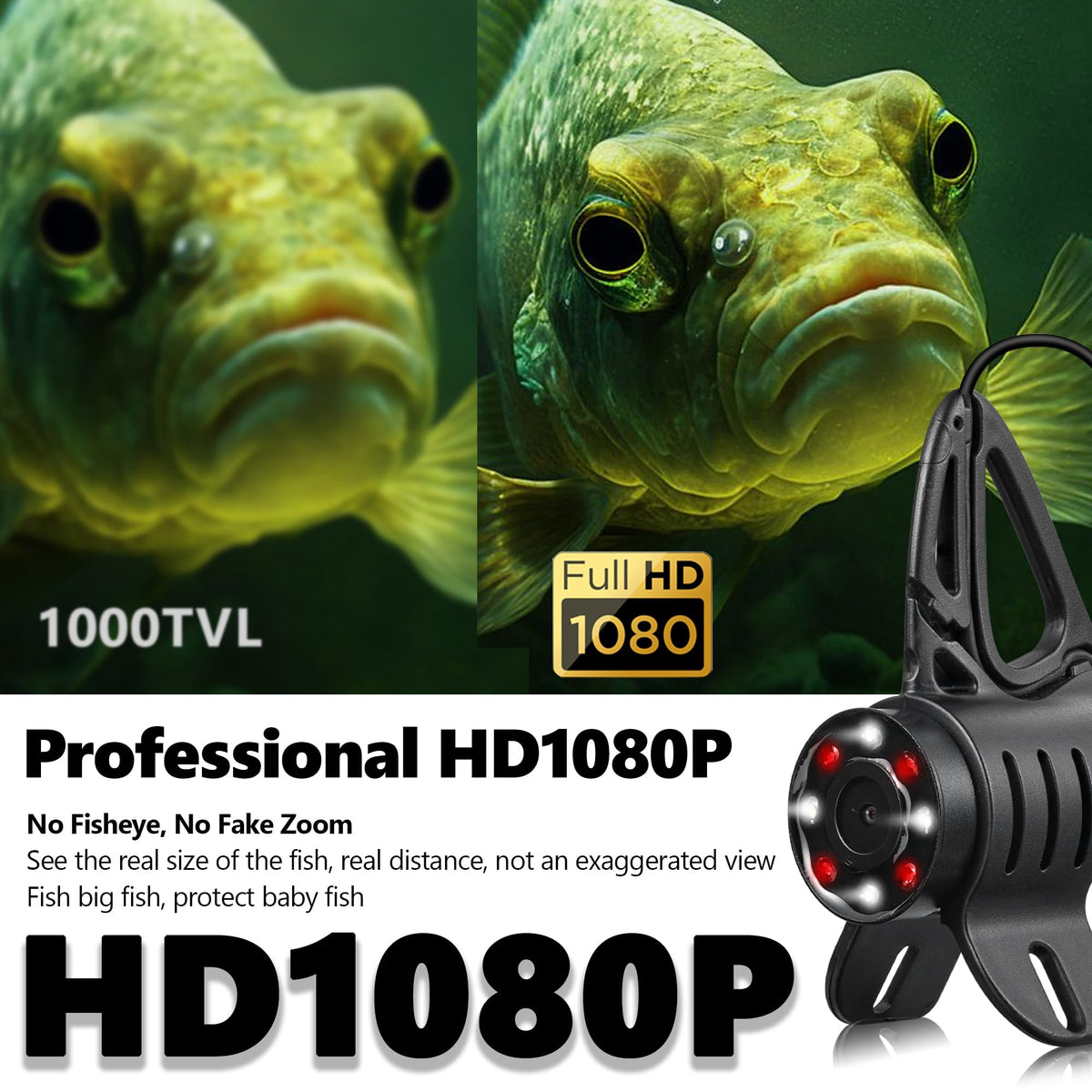 FishPRO monitor shows real-time light status for easy mode switching.