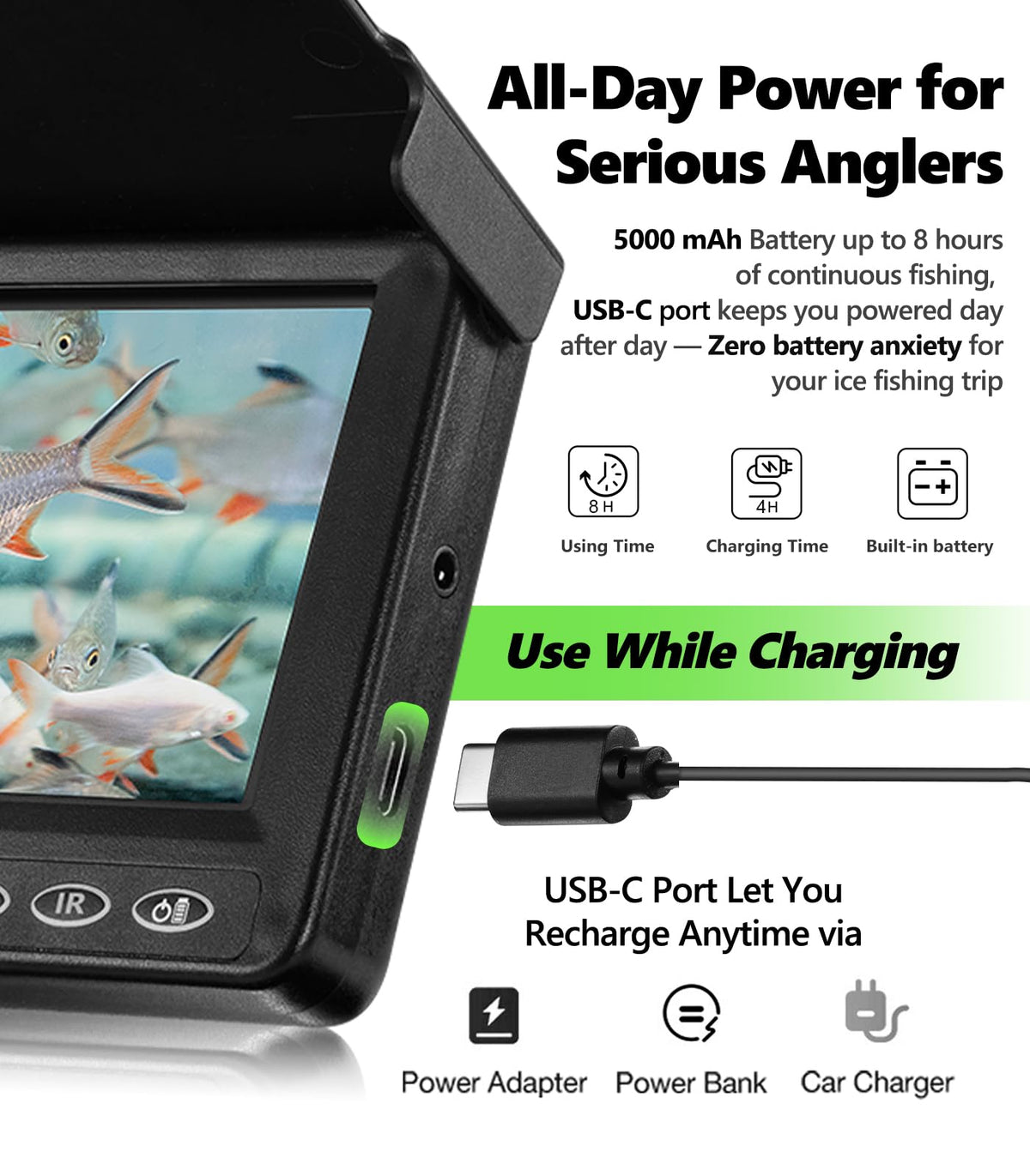 One-button IR control and adjustable fins for easy navigation