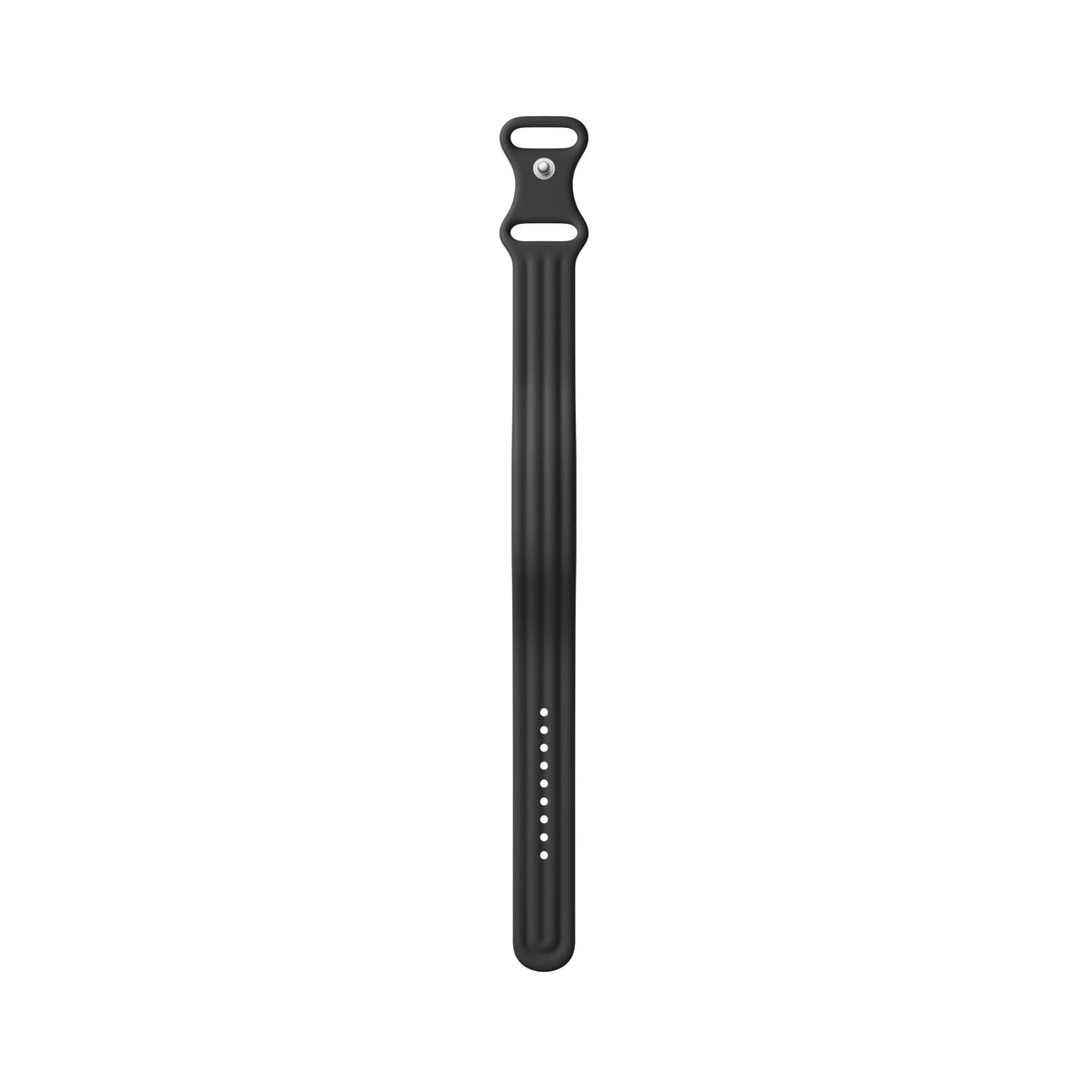 Fitbit band front view showing Obsidian color and fit, Fitbit breathability and comfort