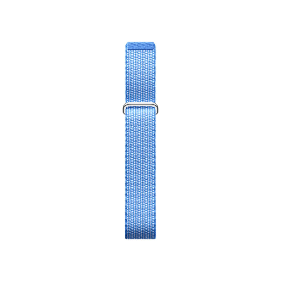 Fitbit band front view showing Lavender color and stainless steel buckle, Fitbit benefit: precise fit
