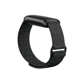 Fitbit charcoal small band front view showing profile and fit - official Fitbit comfort