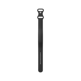 Fitbit obsidian band front view showing sleek silicone finish and Air compatibility for comfortable workouts