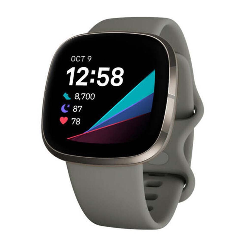 Fitbit Sense on wrist with ECG view for heart health insights