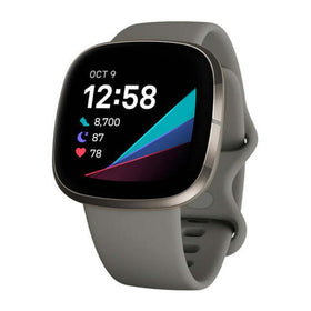 Fitbit Sense on wrist with ECG view for heart health insights
