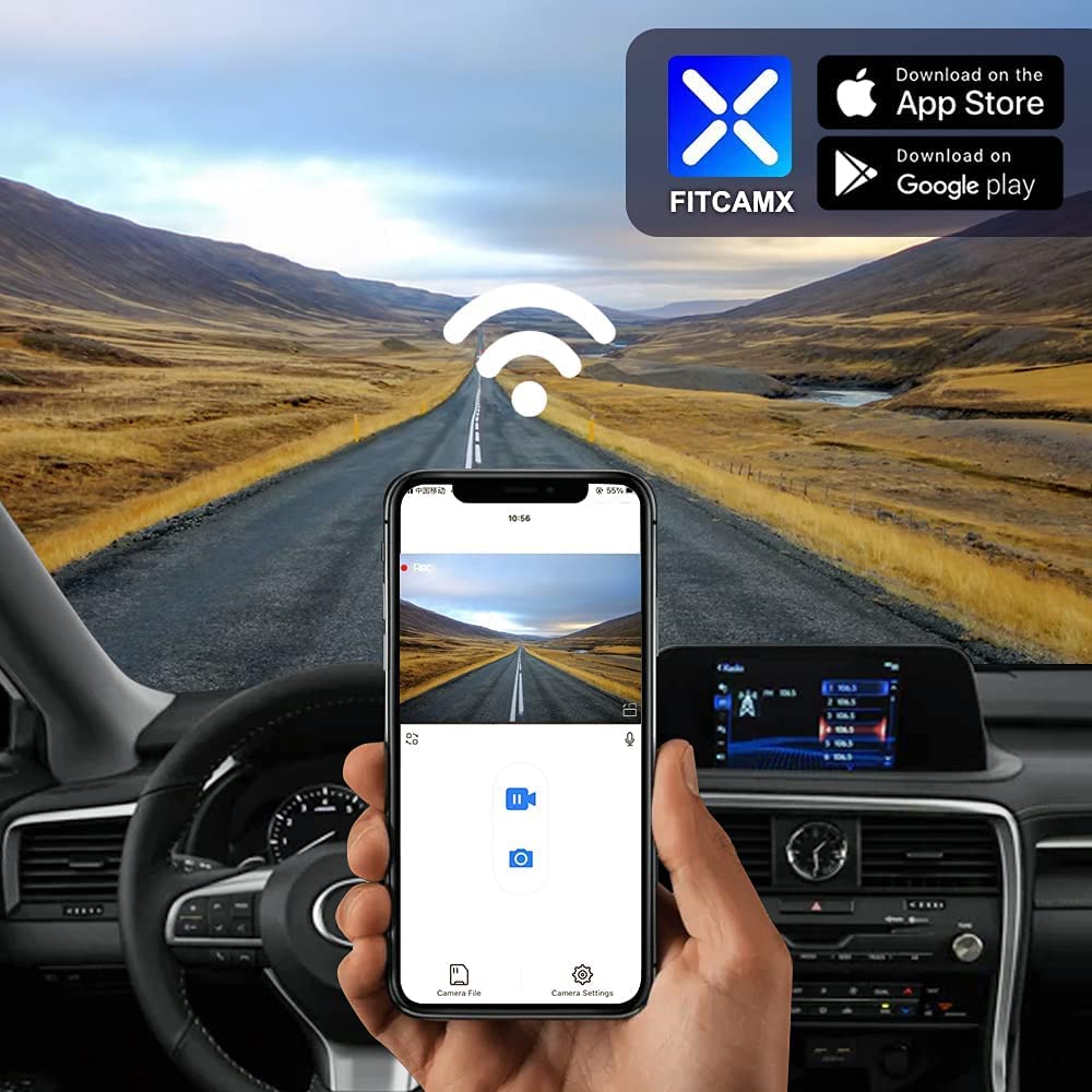 FITCAMX 128GB microSD card included for ample recording storage