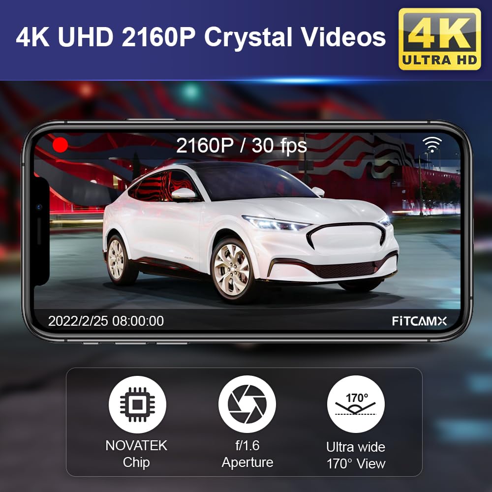 Fitcamx 128GB card included for ample footage storage.