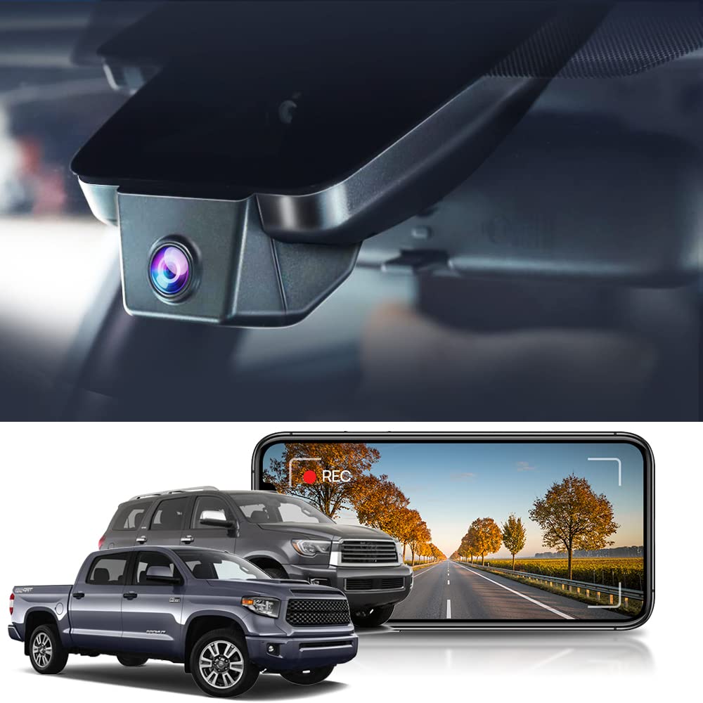 FITCAMX 4K dash cam behind the rearview mirror for a discreet OEM-style install.