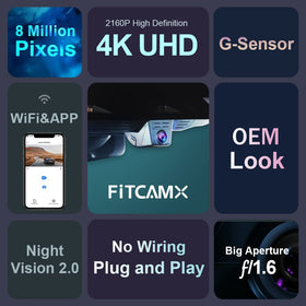 FITCAMX dash cam with loop recording protects footage on Defender.