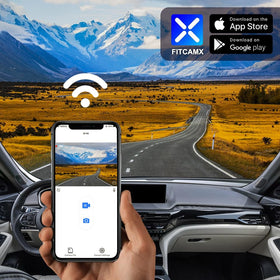 Fitcamx dash cam with G-sensor protects evidence after incidents.