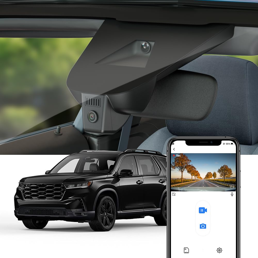 FITCAMX 4K dash cam OEM look installed on Honda Pilot for seamless safety.