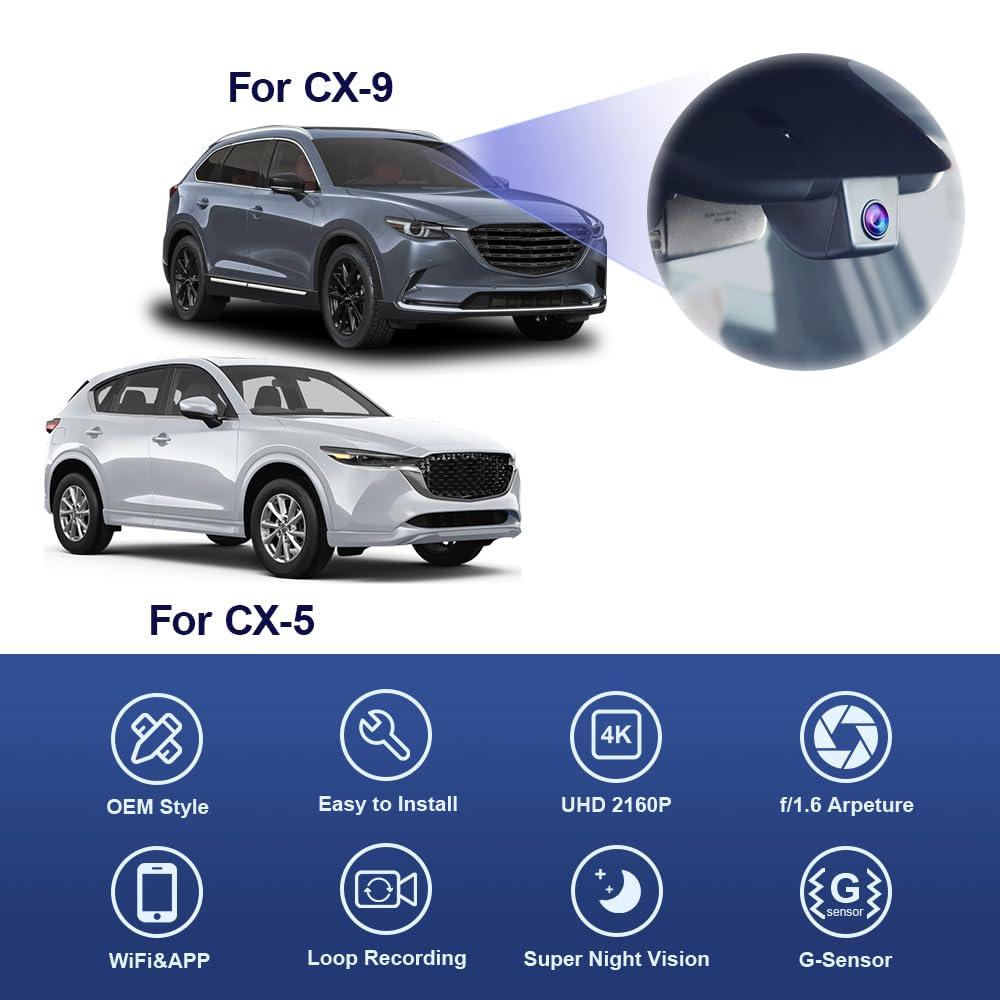 WDR-enabled night footage from FITCAMX dash cam for CX-5/CX-9