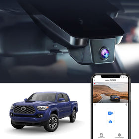 FITCAMX 4K dash cam front view captures clear driving footage for Tacoma