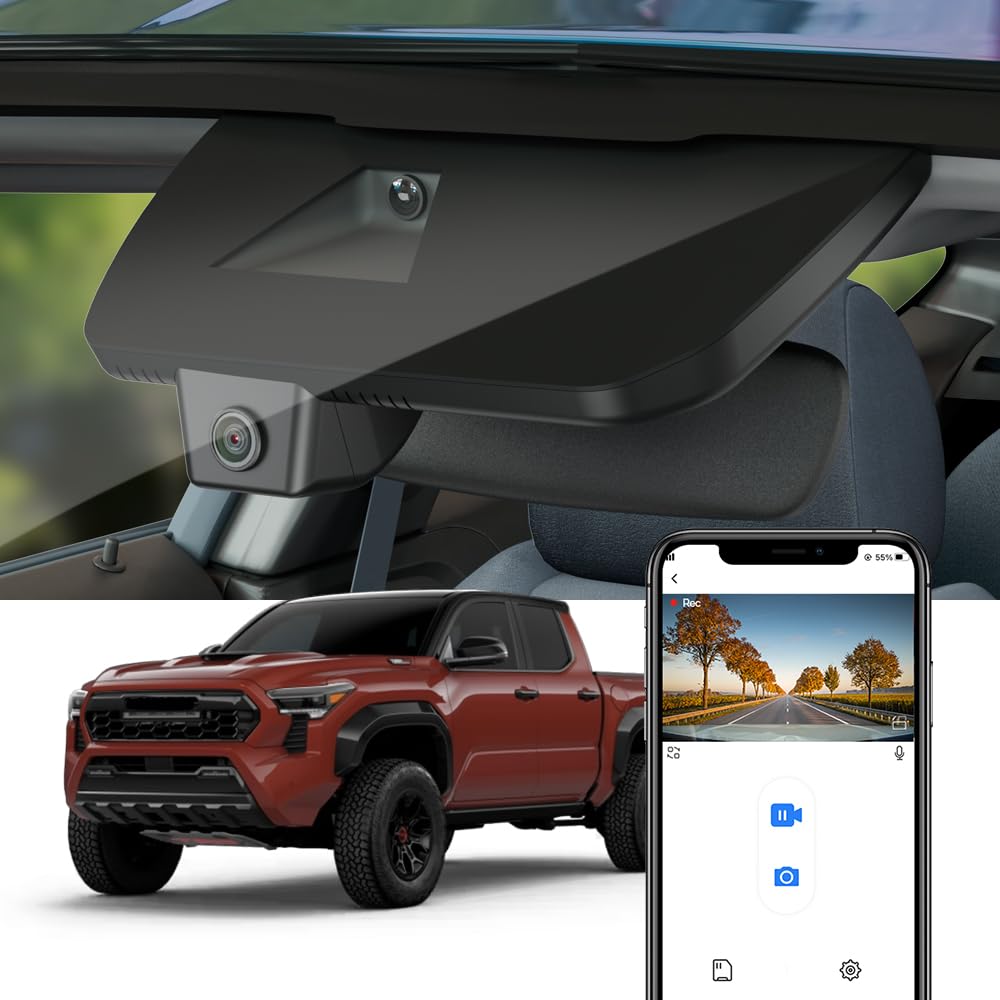 FITCAMX 4K dash cam for Toyota Tacoma 2024-2026 captures crisp footage.