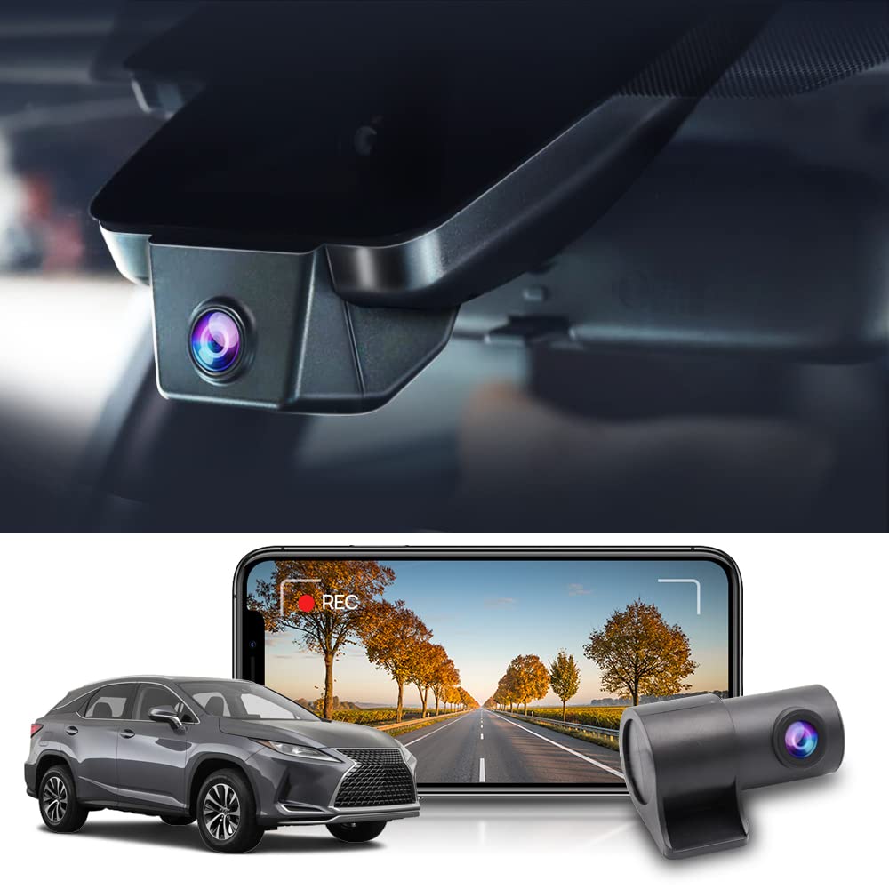 FITCAMX 4K front dash cam lens integrated with Lexus RX for crisp daytime footage