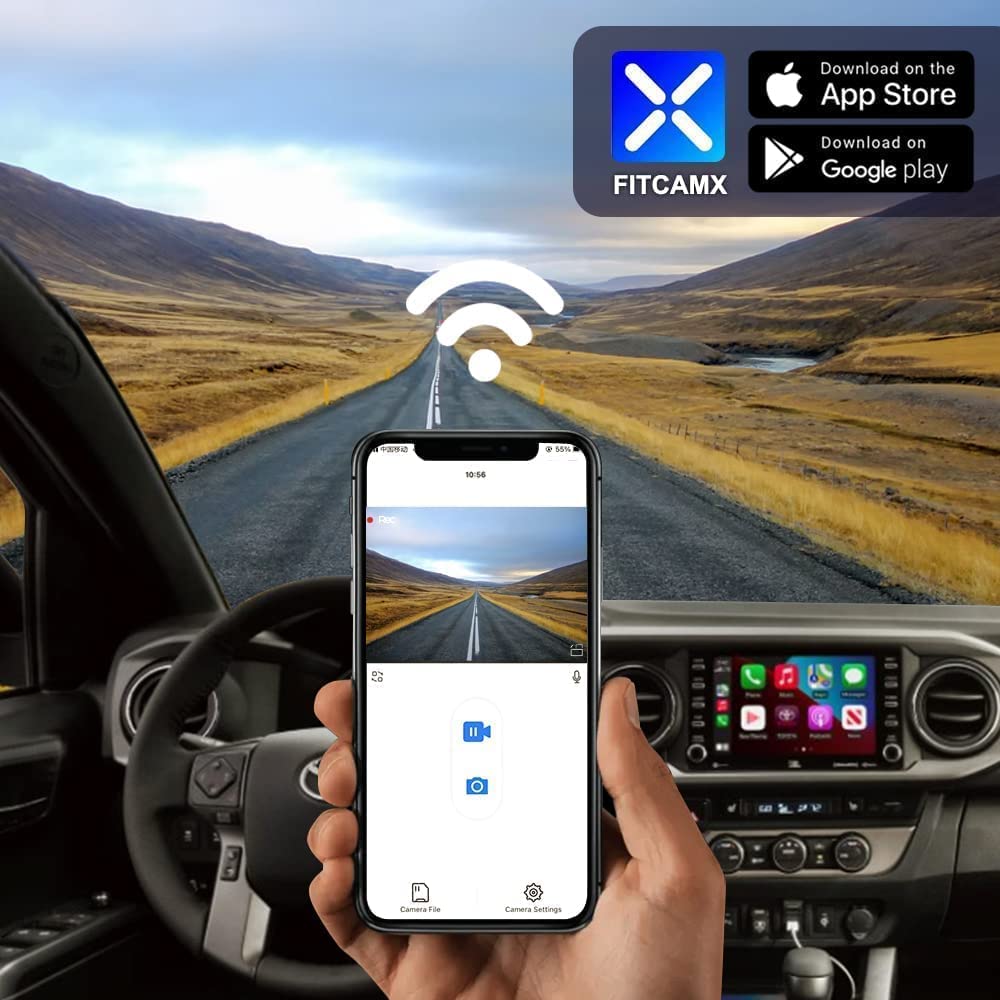 FITCAMX 64GB card included enables extended loop recording