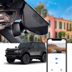 FITCAMX 4K dash cam front view with OEM look for seamless Ford Bronco integration