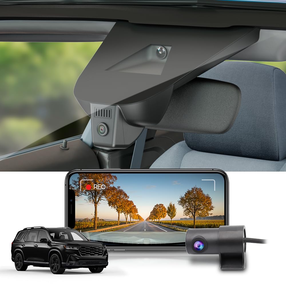 Fitcamx front 2160p dash cam installation for Honda Pilot enhances driver awareness and evidence capture.