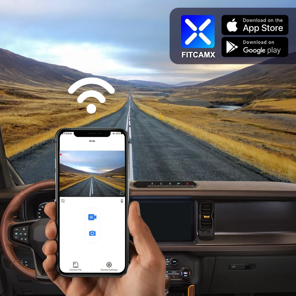 FITCAMX G-Sensor with loop recording for continuous coverage