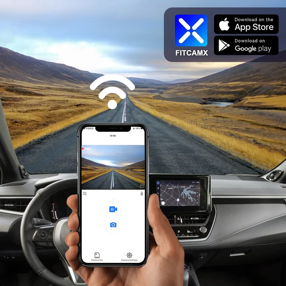 Fitcamx loop recording with G-Sensor protects clips after impact.