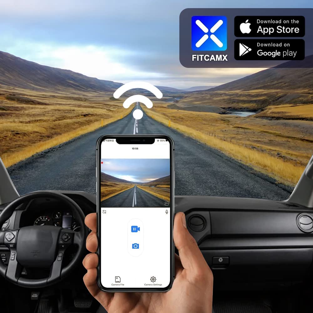 FITCAMX loop recording and G-Sensor for secure clips