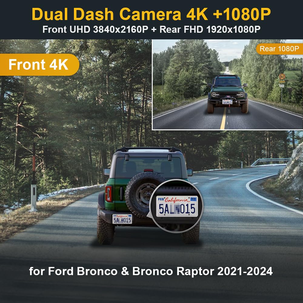 FITCAMX OEM-look installation blends with interior for Bronco 2021-2024