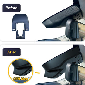 FITCAMX OEM-style dash cam blends with interior for a seamless look