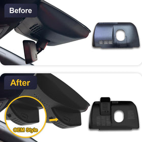 FITCAMX OEM-style dash cam for Tacoma Hybrid blends with interior aesthetics.