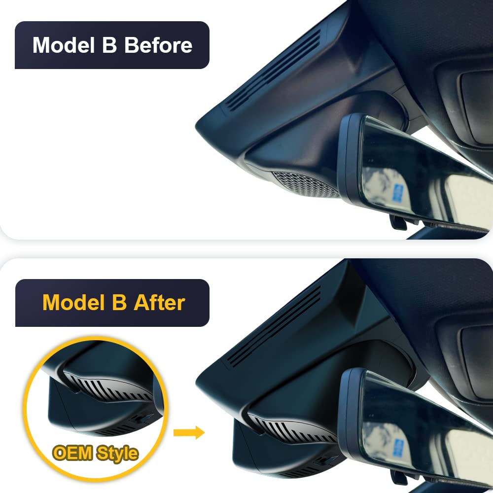 OEM-style installation of FITCAMX dash cam on RAM 1500 Model B without visible cables