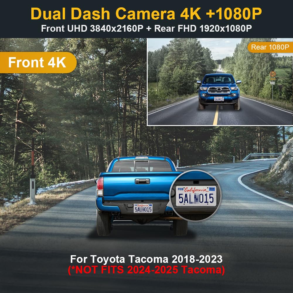 Fitcamx OEM-style installation blends with Tacoma interior