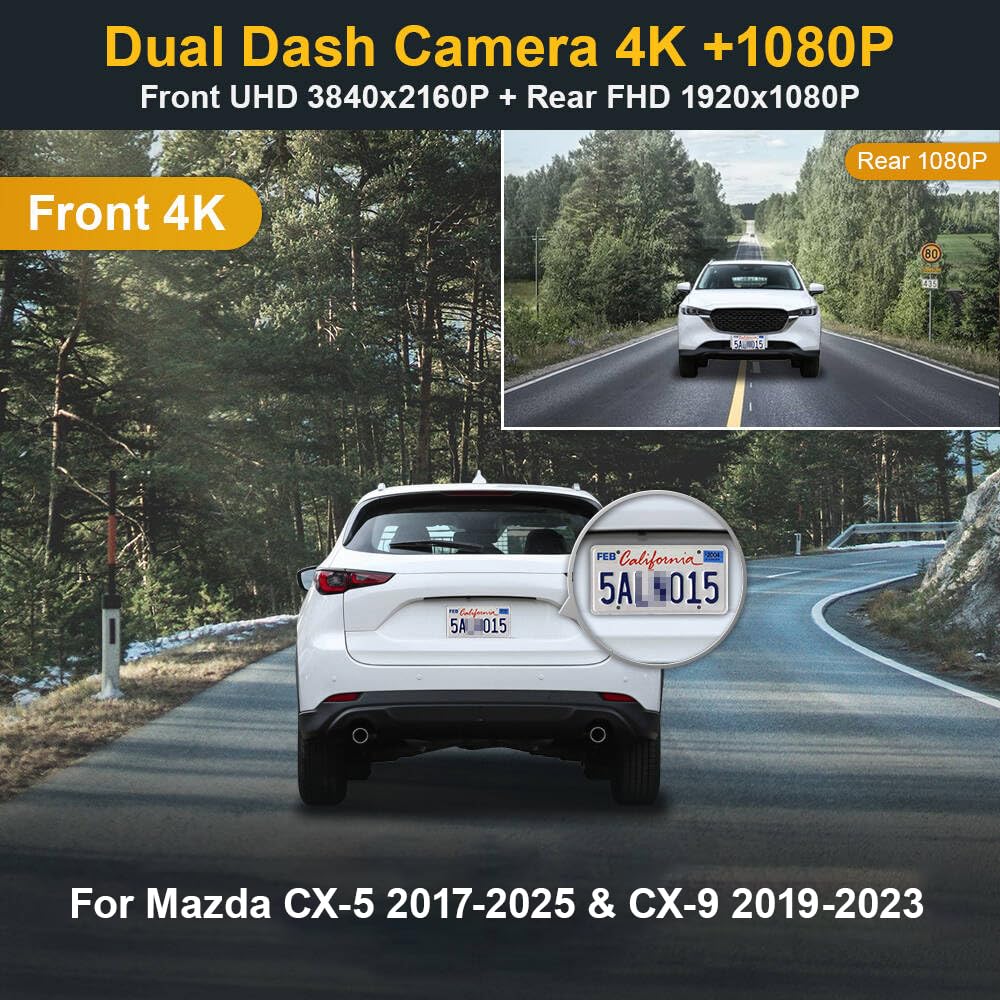 FitCamx rear 1080p camera provides supplementary rear view footage.