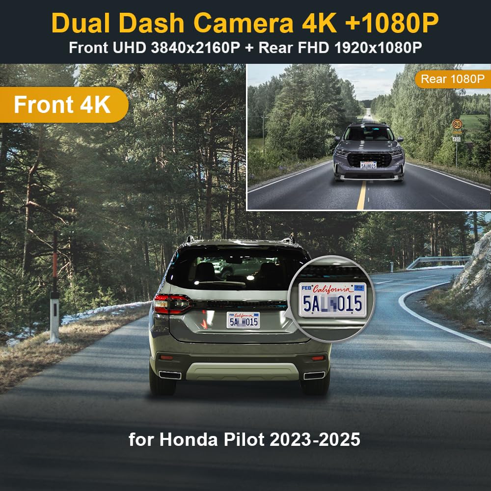 Fitcamx rear 1080p dash cam provides clear cabin view for rear traffic and incidents.