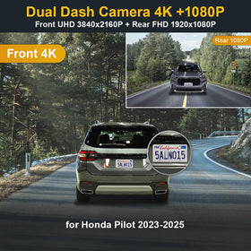 Fitcamx rear 1080p dash cam provides clear cabin view for rear traffic and incidents.