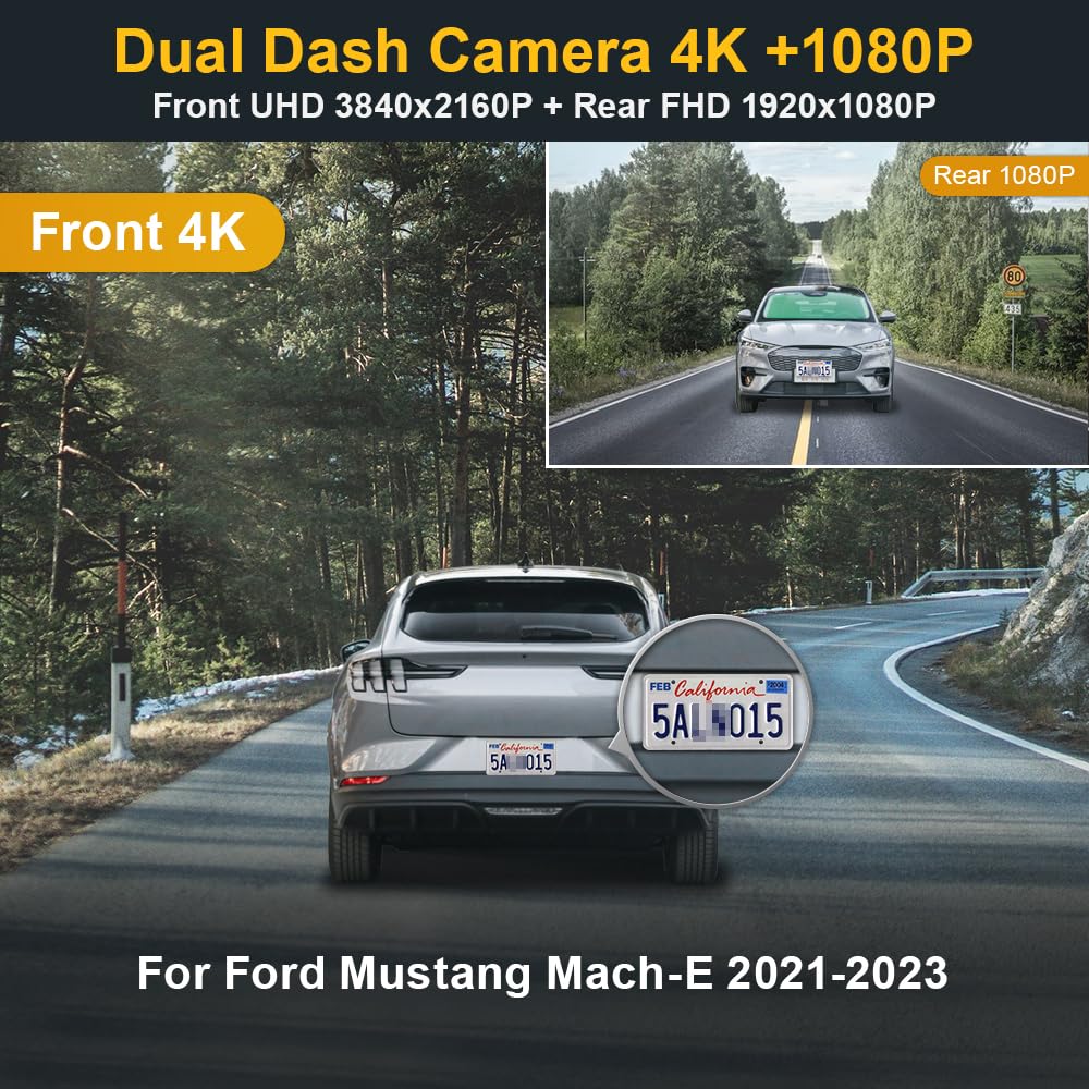 Fitcamx rear 1080p dash cam records clear rear view while parking.