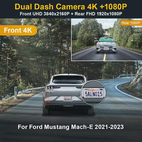 Fitcamx rear 1080p dash cam records clear rear view while parking.