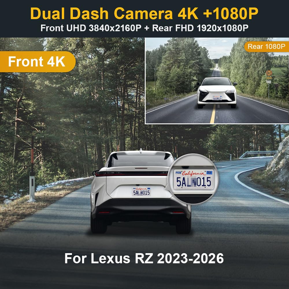 FITCAMX rear dashcam for Lexus RX 2023–2026 provides clear rear view.
