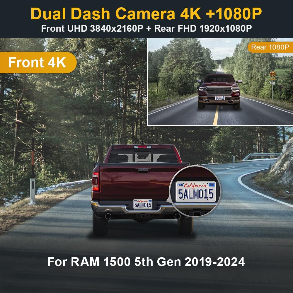 Built-in WiFi and Fitcamx app enable quick video transfer for RAM 1500 Model B