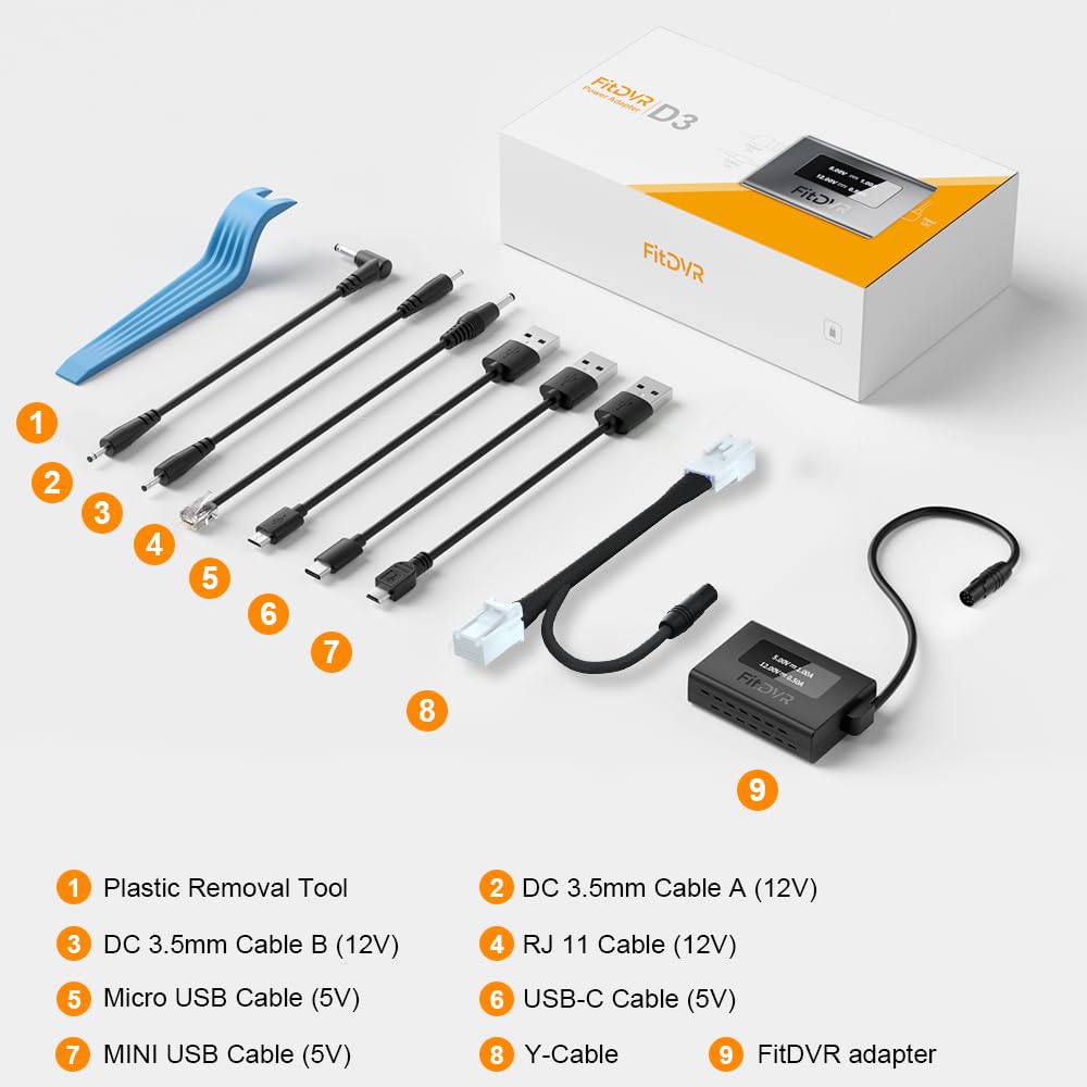 FitDVR adapter size comparison next to credit card for compact installation advantage