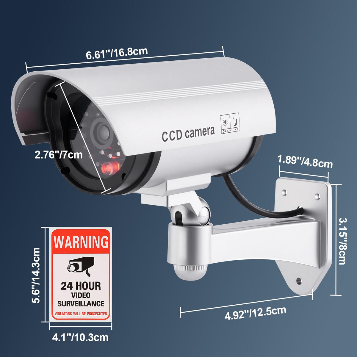 FITNATE wall-mounted fake camera for versatile indoor or outdoor display.