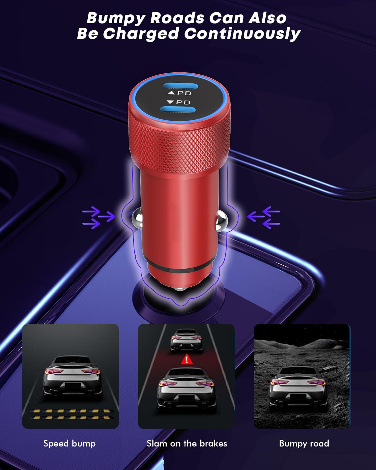 Smart protection chip inside the Fitquipment USB-C car charger
