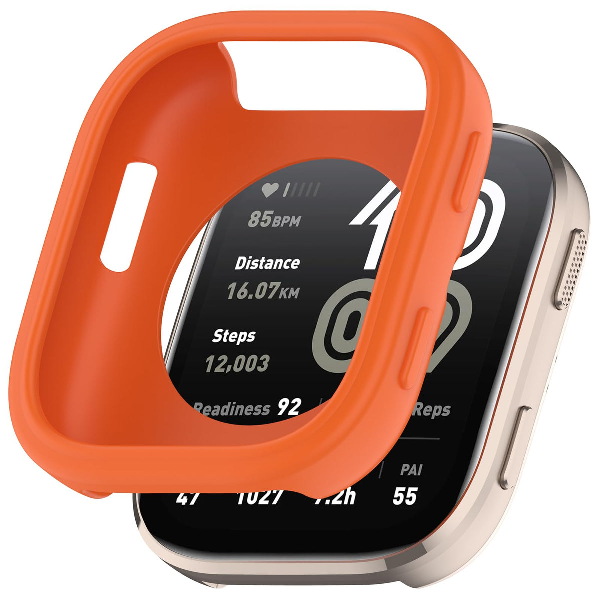 FitTurn installation step showing easy stretch-on fit to protect Amazfit Bip 6