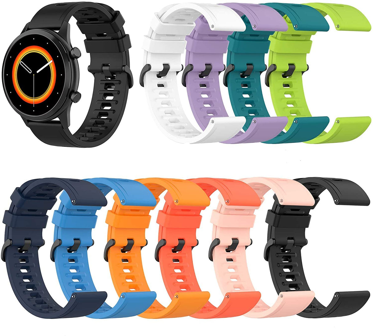 FitTurn silicone band for Garmin 645, varied colors to match outfits.