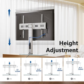 FITUEYES 27.5 inch tempered glass base provides stable support and stylish look.