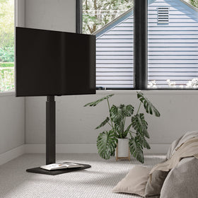 FITUEYES base stores AV components and keeps cables organized.