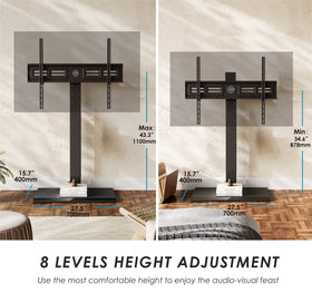 FITUEYES floor stand features integrated cable management for tidy wires.