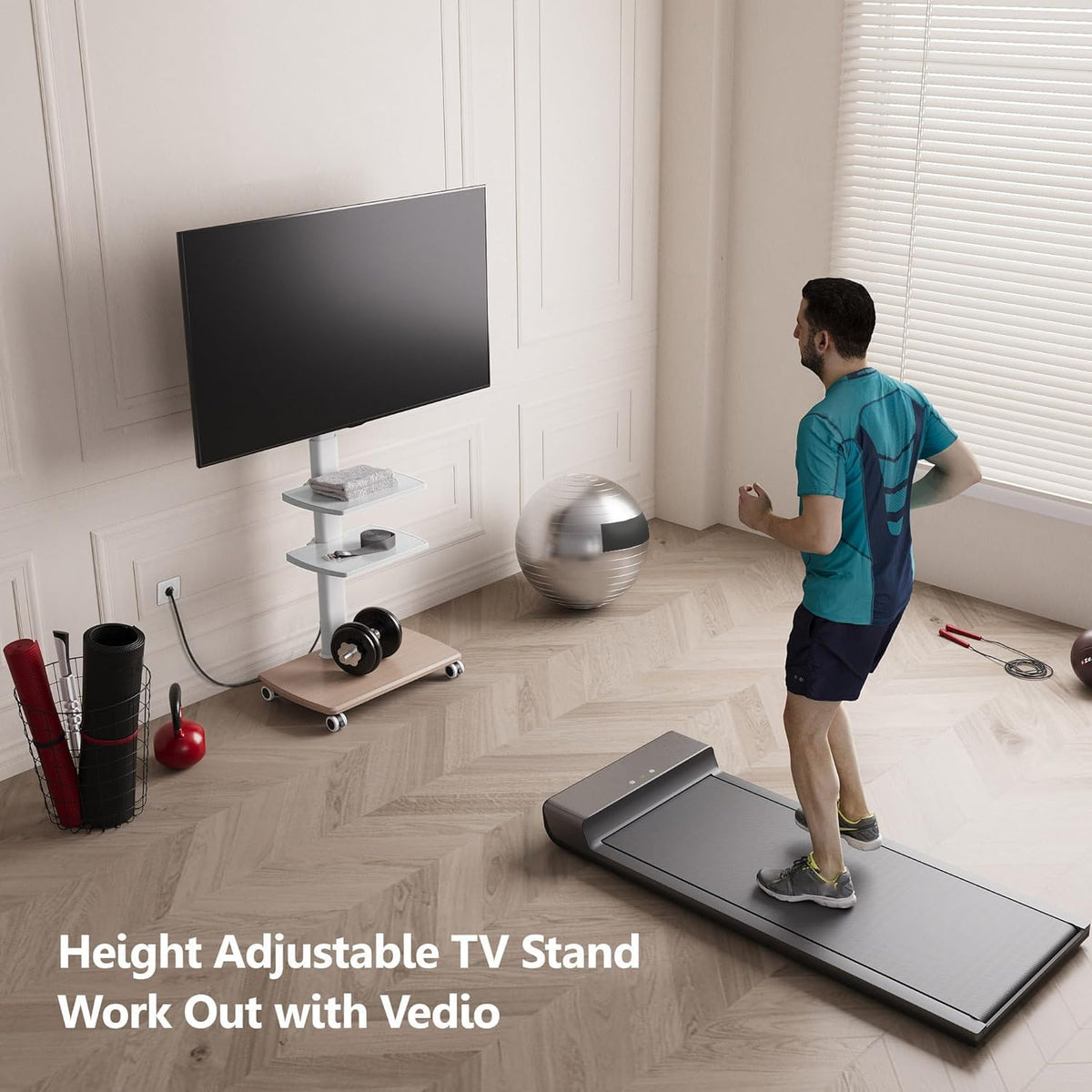 FITUEYES height-adjustable stand offers comfortable viewing from sofa or bed